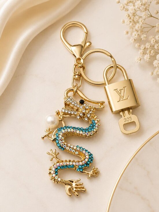 Louis Vuitton Accessories - Louis Vuitton Gold Lock & Key 🔑 Authentic LV Unbranded Dragon Keychain Charm